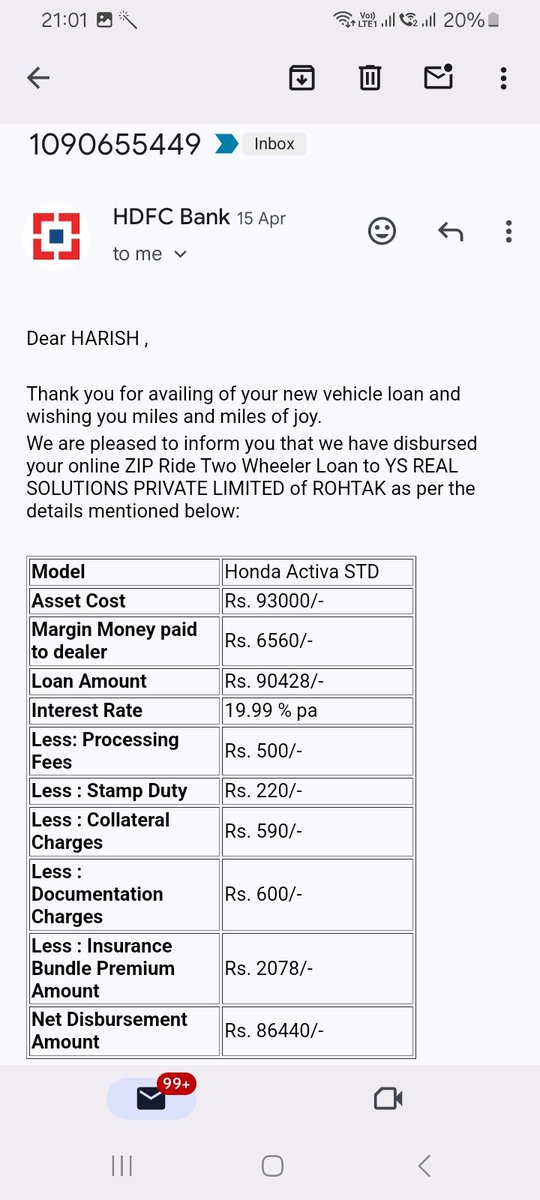 @HDFCLIFE @HDFCBank_Cares @HDFC_Bank  . Rs 6560 what margin money paid to dealer ?? @RBI @RBIsays FYI