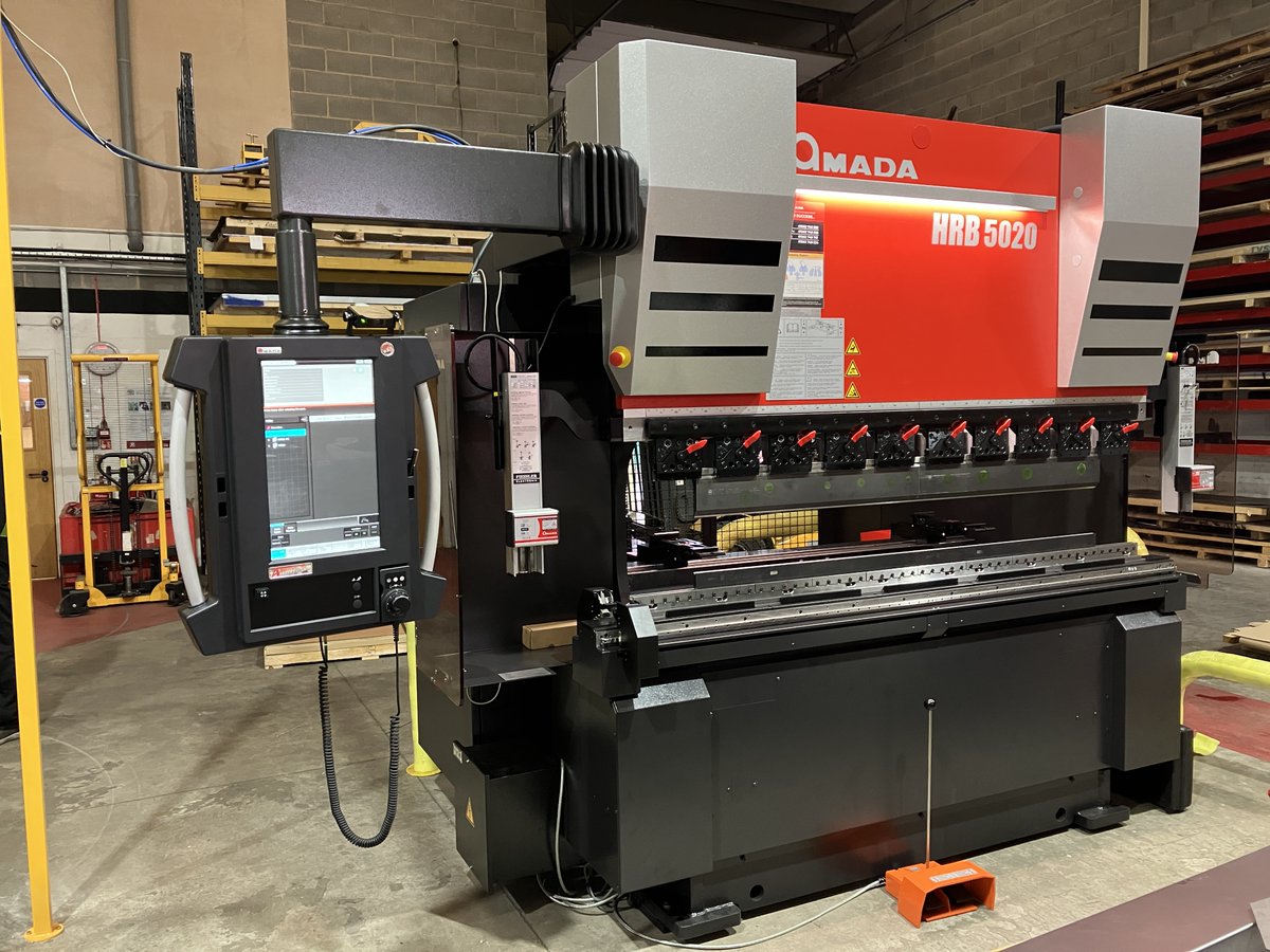 AmadaUKLTD's tweet photo. Based in the heart of Oldham, @ABILASERUK  have recently invested in a brand new Amada HRB-5020 pressbrake. ABI is a multi-disciplined company whose sales staff can provide a vast amount of experience, gained through working in many aspects of the supply of ferrous and non-ferrous products. 

Their new HRB pressbrake with the addition of Amada's BI-S option will automatically adjust and correct the angle whilst processing, ensuring highly accurate bending even when material thickness and properties vary from part to part.

We are proud to be partnered with ABI Laser as their sole provider of sheet metal solutions and wish them continued success in the future! 

Learn more about the HRB here: https://t.co/CDVLFq5gkE

#amadauk #ukmfg #uksheetmetal #pressbrake #bending #folding #cnc #accurate #fabrication