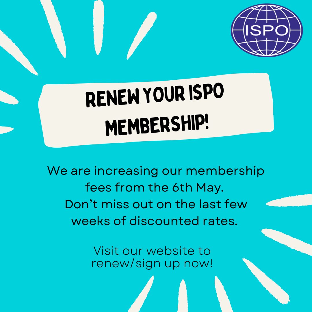 Our membership prices are rising from the 6th May. With less than a week until this date, now is the perfect time to sign up or renew your membership! Visit our website for all details. #ISPOUK