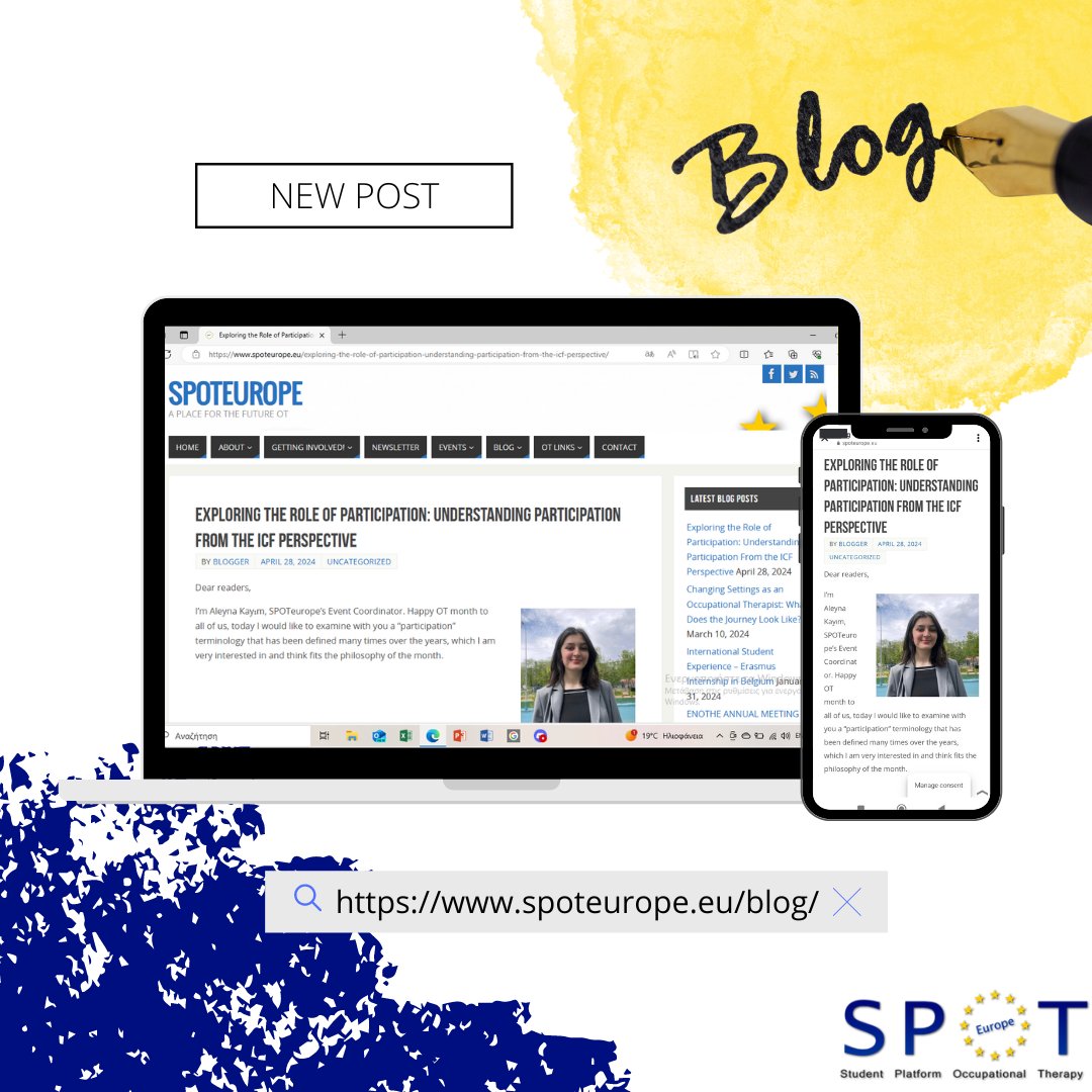 📅For April's blog post, our Events Coordinator Aleyna Kayım celebrates OT Month and examines the concept of participation, past, present and future, from an ICF perspective and occupational therapy approaches. 🔗Link in bio! #SPOT #participation #blogpost