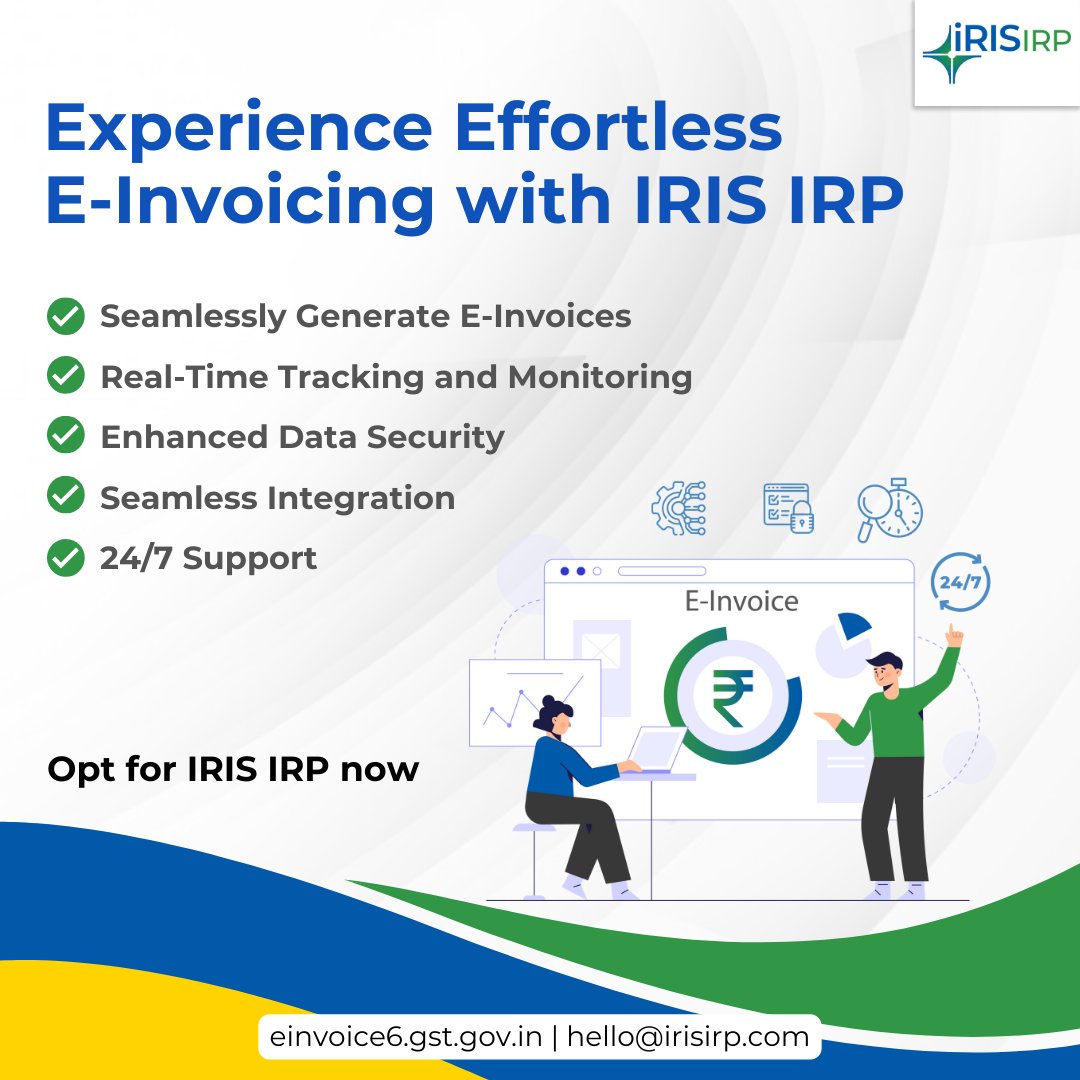 Revolutionize your invoicing game with IRIS IRP6! Discover the future of hassle-free, efficient, and cost-effective #einvoicing. Explore the transformation at einvoice6.gst.gov.in now and stay ahead of the curve in financial management. 
#EInvoicing #IRISIRP6