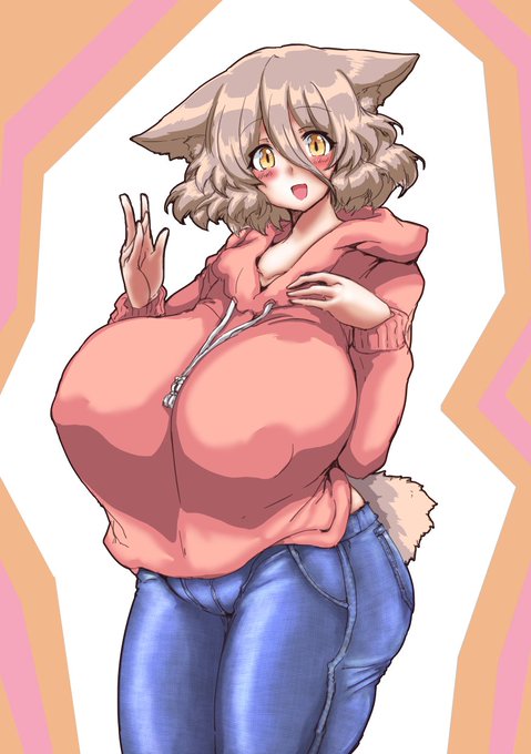 今日の日課はうちのこモノモちゃのパーカーブルージーンズです 