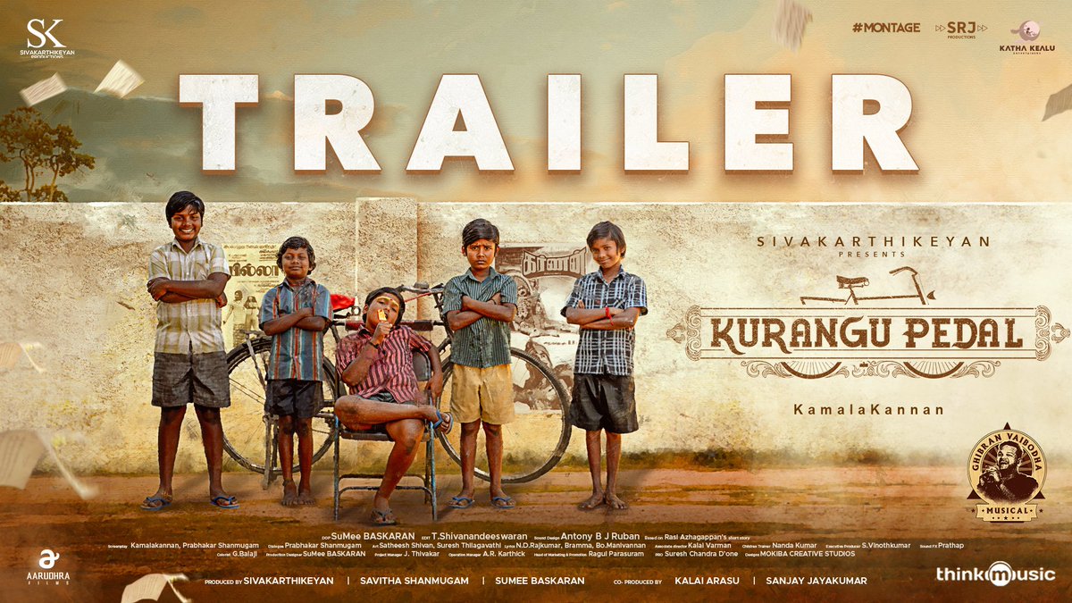 #KuranguPedal Trailer Out Now!!
youtu.be/01ygei5t8Bs?si…

In Cinemas | May 3rd💥

An #GhibranVaibodha Musical 

#KuranguPedalFromMay3
#Sivakarthikeyan @SKProdOffl #KamalaKannan #AnthonyJayaruban