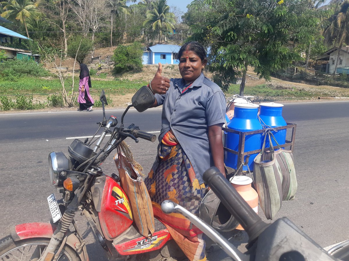 MODERN INDIA; WOMEN UPLIFTMENT/VOW TO PM MODIJI* 
Port Blair; 30.04.2024
Mrs Rajeshwari earns  by selling over 50 Ltrs milk, riding 20 kms in her own byke and paves way towards her sustainability. This is modern India under dynamic PM Shri Narendra Modi. Salute to you Sir.