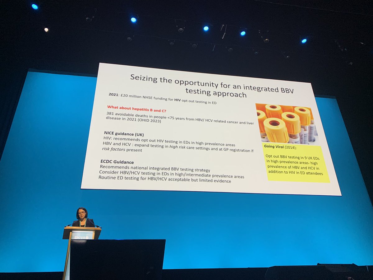 Incredible presentation by Rachel Hill-Tout on the outcomes of ED BBV testing which has found 6000 diagnoses of HIV HBV and HCV in 34 EDs most of which were previously undiagnosed. Linkage to care is crucial as is sharing of experience #BHIVA24 #BHIVA2024 @BritishHIVAssoc