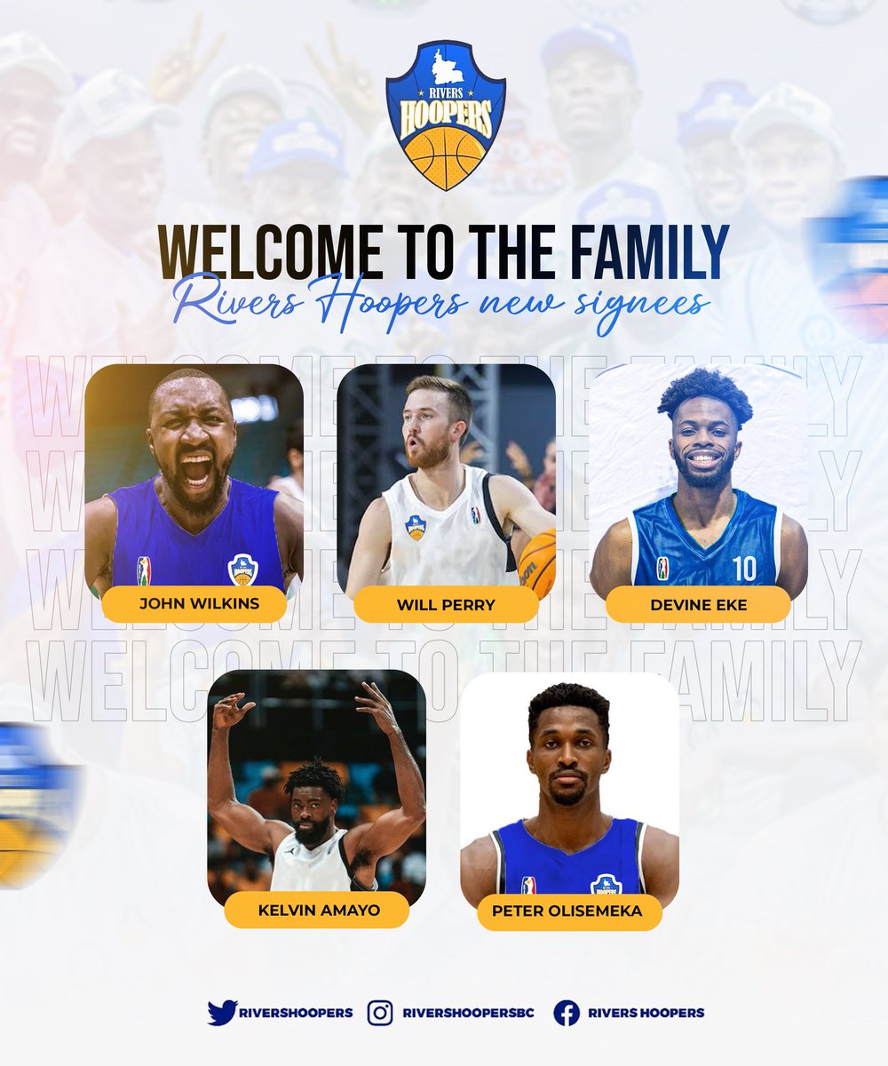 A big welcome to all our new players for @theBAL Season 4 . Let's ball 🏀 

Will Perry - Guard 
Kelvin Amayo- Guard 
Devine Eke - Forward
John Wilkins - Forward/Center
Peter Olisemeka - Center 

#TheBAL 
#BAL4 
#HoopersNation 
#TheKingsMen