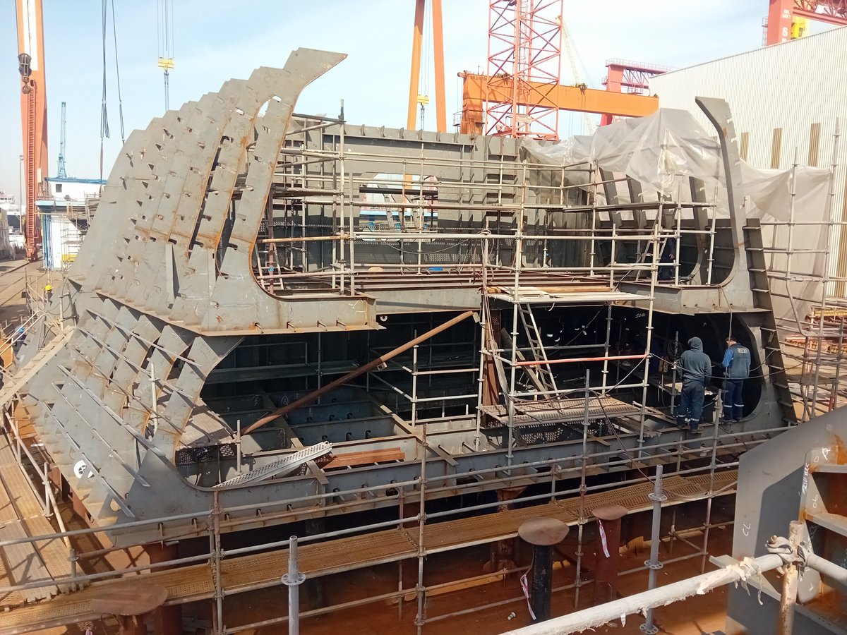 Block by block, the construction of our first sail cargo ship has been progressing since the steel cutting in November 2023 #RMKMarine.

50% of the ship's steel has been cut!
The #Neoliner #Origin will be composed of 75 blocks, of which 13 are already manufactured. #windship