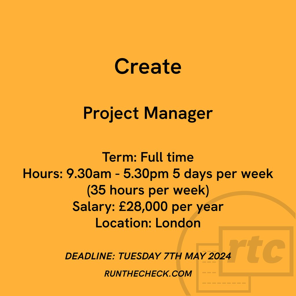 @createcharity, Project Manager 🔸 Apply ↓ runthecheck.com/create-project…
