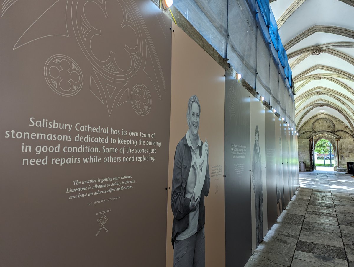 There’s something new in the Cathedral Cloisters🛠️. Our Works department has recently begun a major restoration project to the Cathedral Cloisters. We’ve created panels where the work is taking place to shine a light on our talented stonemasons. Why not take a look?