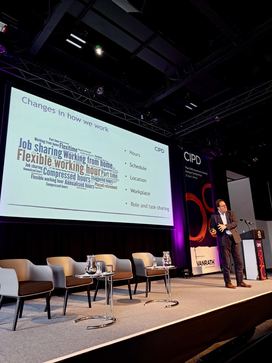 The world of work is changing hugely and we need to be adaptable and agile. @Cheese_Peter talks about the long term shifts in flexible working, changing career paths, squiggly careers, and disruption led by technology. 
#CIPDNIConf24