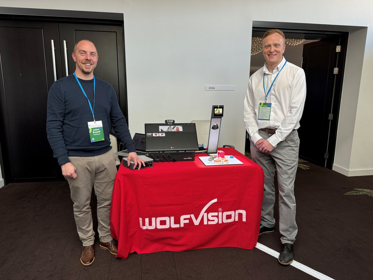 WolfVision's @jonpowen and Michael Edlin looking forward to some great conversations today at the UK @Panopto User Conference in London! Check out Cynap Pro, our Panopto-certified wireless presentation, and collaboration system! wolfvision.com/en/products/cy… #Panopto #video #Edtech