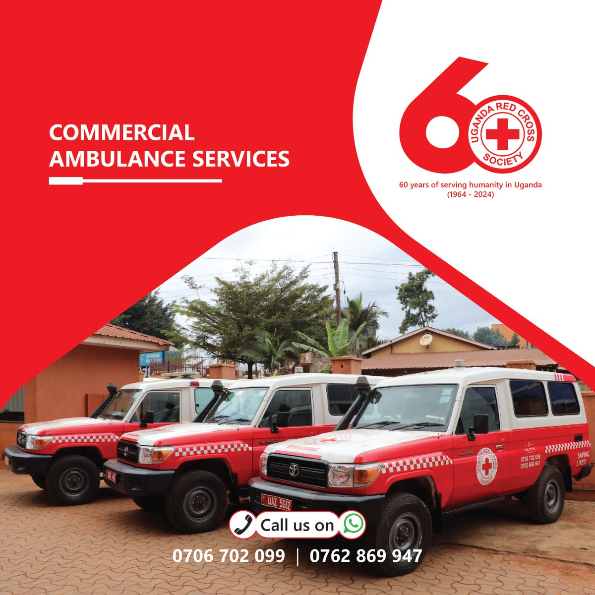 Need reliable commercial ambulance services? Look no further than @UgandaRedCross Whether it's for ; - Event standby -Commercial patient referrals - Retainer and lease. We have got you covered. Contact us today on 0706702099/0762869947 #AmbulanceServices