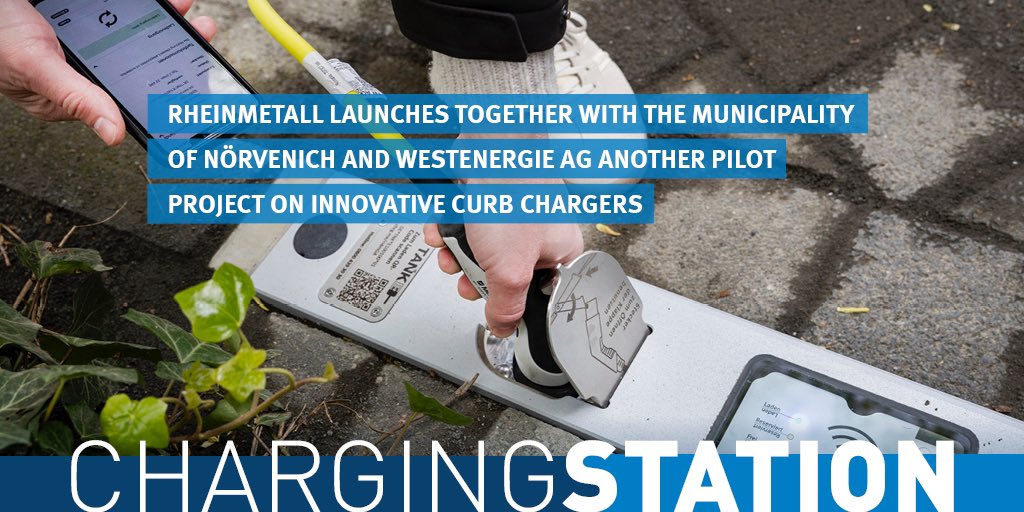 #Rheinmetall is launching another pilot project for its innovative #curbchargers in public spaces together with the municipality of #Nörvenich and @westenergie AG rheinmetall.com/en/media/news-… #emobility