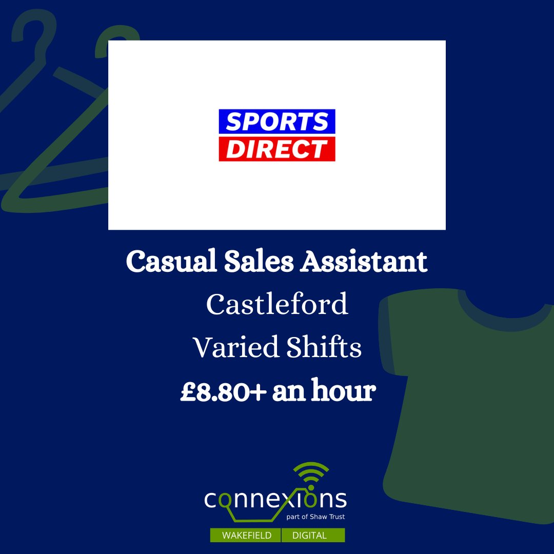 🎾Sports Direct Casual Sales Assistant based in Castleford. To Apply: frasers.group/careers/jobs/j… #WakefieldYoungPeople #WakefieldJobs #CastlefordJobs