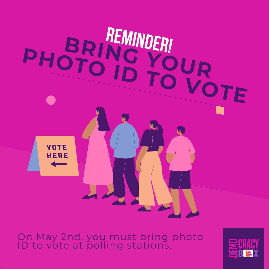 IMPORTANT REMINDER: Make sure you bring your photo ID to the polling station with you on May 2nd 🪪🗳️ #Election2024