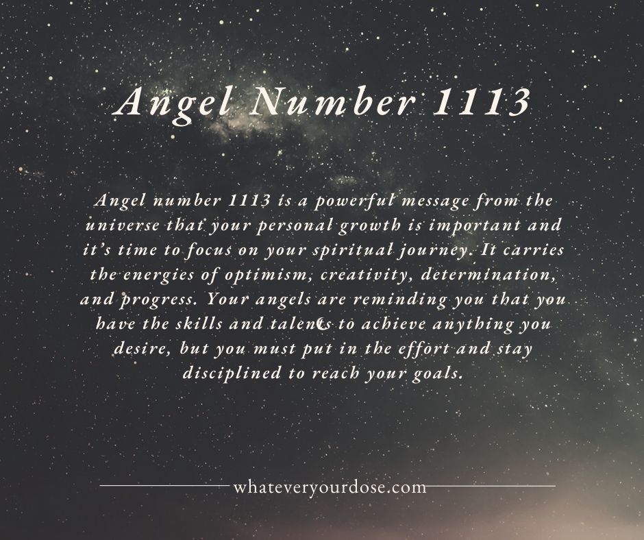 'Embracing the guidance of angel number 1113—a gentle reminder to trust in the journey, stay optimistic, and keep moving forward with grace. #AngelNumber #TrustTheProcess'