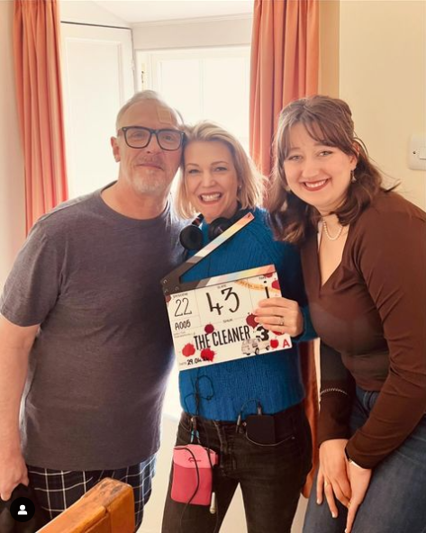 Very nice shot of @gdavies looking 'plastered' with @SHUKviv & #FionaIsabelPaisley to mark the start of filming on The Cleaner series 3. Photo credit @studiohamburguk (thanks for sharing it with us) x