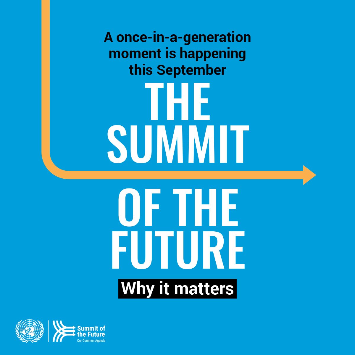 The world is at a crossroads.

Leaders must rebuild trust and solidarity to take on today’s challenges and tomorrow’s emerging threats.

Learn why the #SummitoftheFuture is the key moment to put the world on a better path for #OurCommonFuture.
Learn more  bit.ly/SotF2024