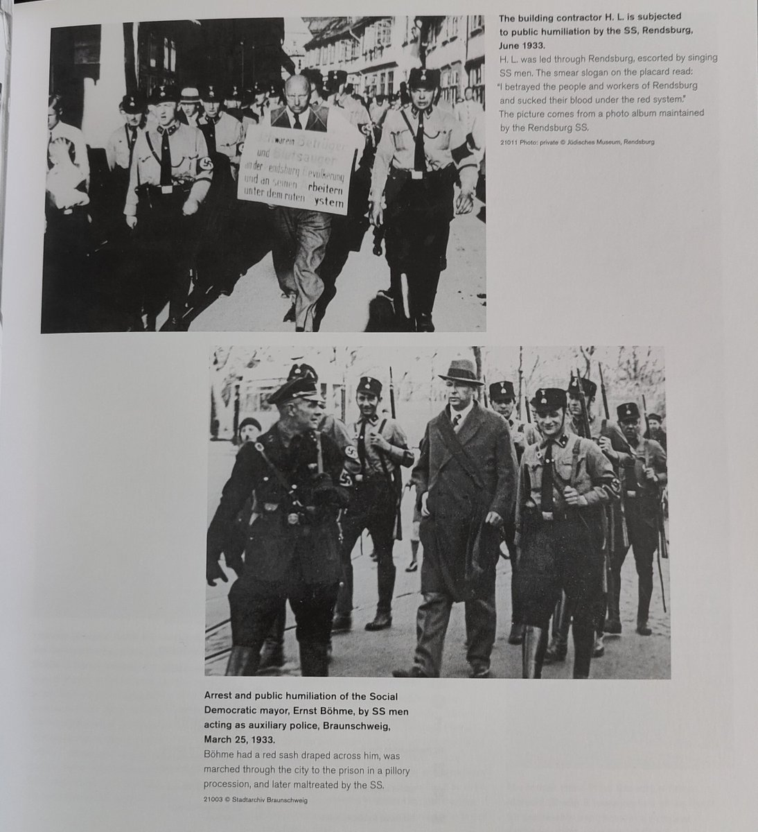 Spot the difference. Here the SS are humiliating a builder, and in the post below, the so-called 'patriots' humiliating a builder. #Fascism #FarRight