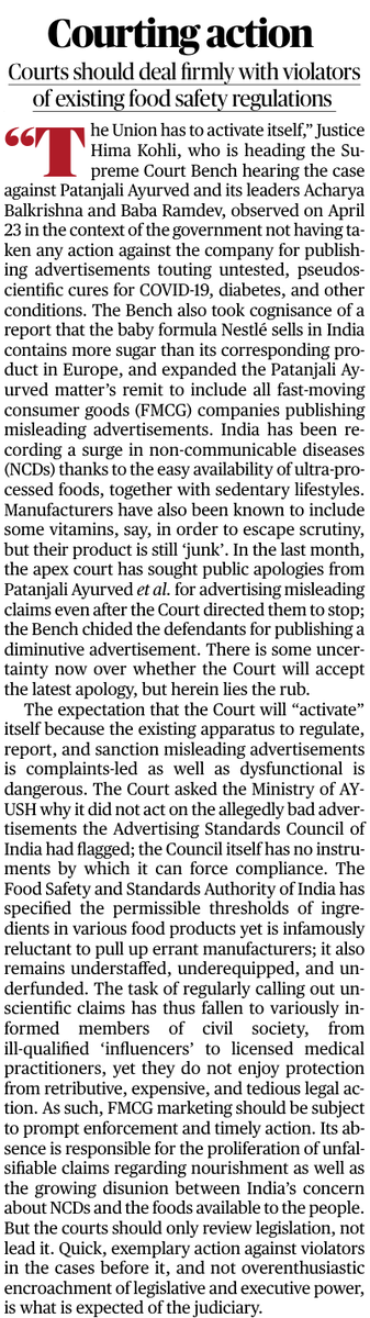 Why does this charade keep going on? Just bring the matter to a close and hold Patanjali et al. in contempt, rather than asking for public apologies and engaging in whataboutery thehindu.com/news/national/…