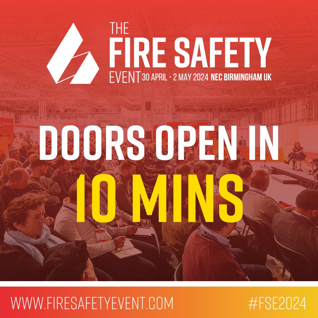 The Fire Safety Event officially opens in 10 mins! 🔥 Get your QR code/registration code/printed badge and head over to Hall 5! We look forward to welcoming you to our largest show to date, with thousands of products and solutions, CPD-accredited seminars and networking!