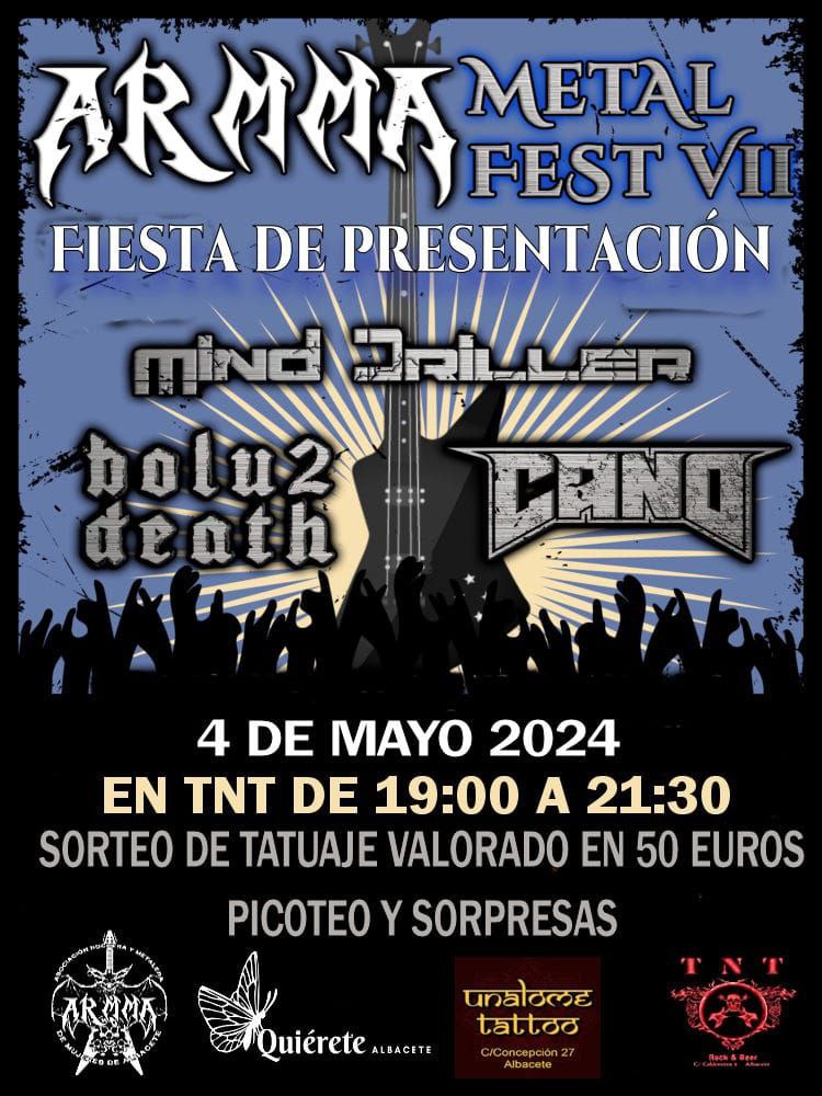 Este sábado, 4 de mayo, será la fiesta de presentación del #ARMMA Metal Fest VII, el TNT (Caldereros 5).
¡Habrá picoteo, sorpresas y se sorteará un tatuaje! ¡No faltes!
#MetalWomen💜 #HermanasDelMetal🤘