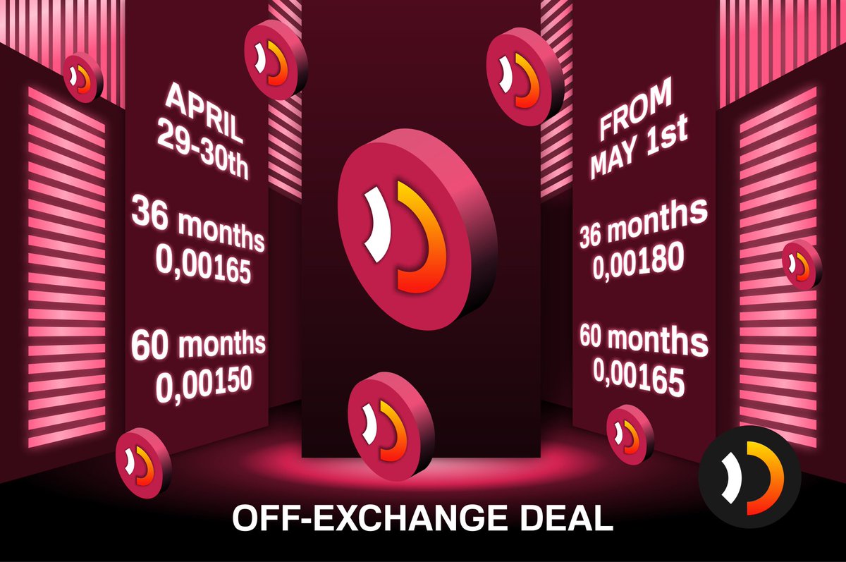 📢📢📢📢📢📢 Beginning May 1st @ditextoken, picking a 36-month unlocking period, each token will cost 0.0018 USDT instead of the previous 0.00165 #USDT. Alternatively, opting for a 60-month #unlocking period will increase the token price to 0.00165 USDT from its previous rate.
