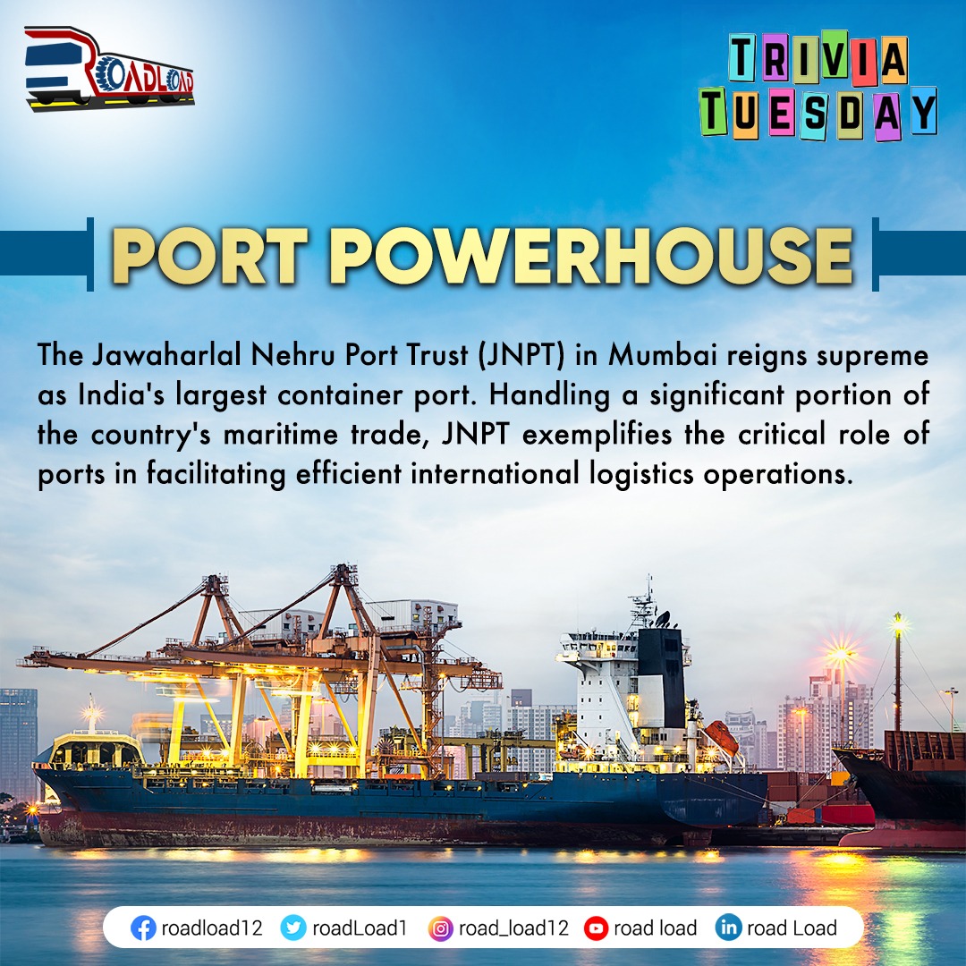The Jawaharlal Nehru Port Trust (JNPT) stands as a beacon of excellence in facilitating seamless trade and logistics activities, serving as the lifeline for India's maritime trade.

#JNPTMumbai #MaritimeExcellence #GlobalTradeHub #ContainerPort #GatewayToTheWorld #shipping #cargo