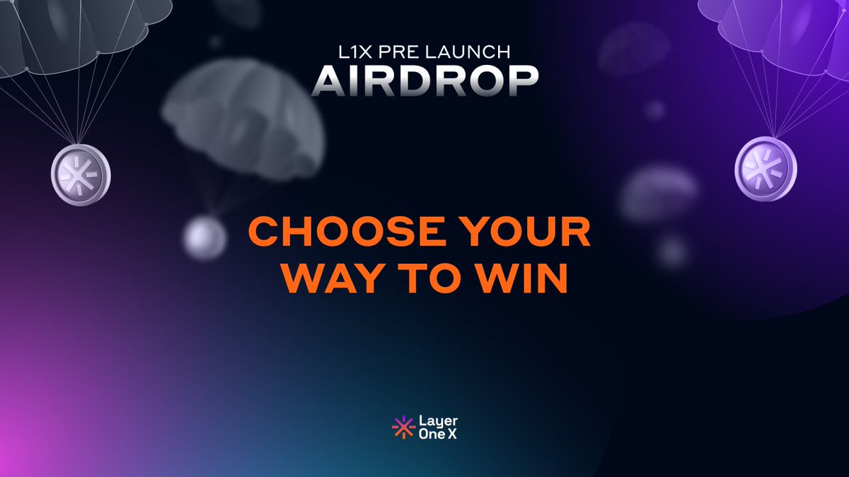 Join the L1X Pre-Launch Airdrop for a chance to be our BIG WINNER!

Choose your way to victory:
• Get a Full Validator Node
• Get an Event Listener Node
• Engage in X-Swap

Tag your 2 favorite Airdrop communities for an extra entry!

Start winning now: l1xapp.com/airdrop