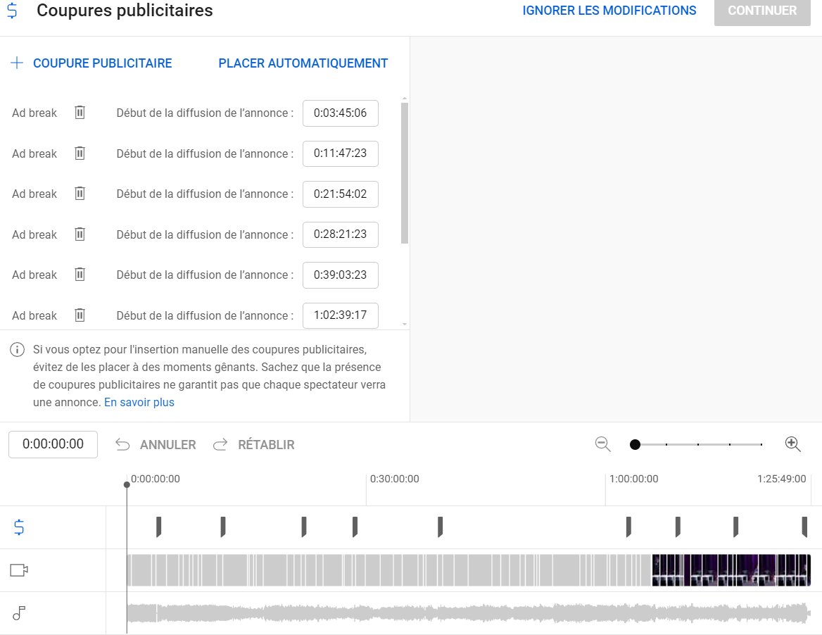 Une fois rentré de Toulouse, je vérifie la page du TenL enregistré lors des @RECtlse et je constate que YouTube continue d'ajouter de force un nombre débile de coupures publicitaires. Bonjour la pollution. Une aide/explication @TeamYouTube s'il vous plait ?