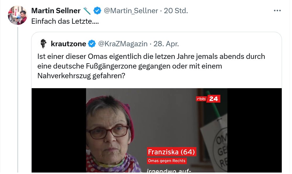 Jetzt sellnert er sich schon wegen der @OMASGEGENRECHTS an.🤣🤣🤣🤣🤣