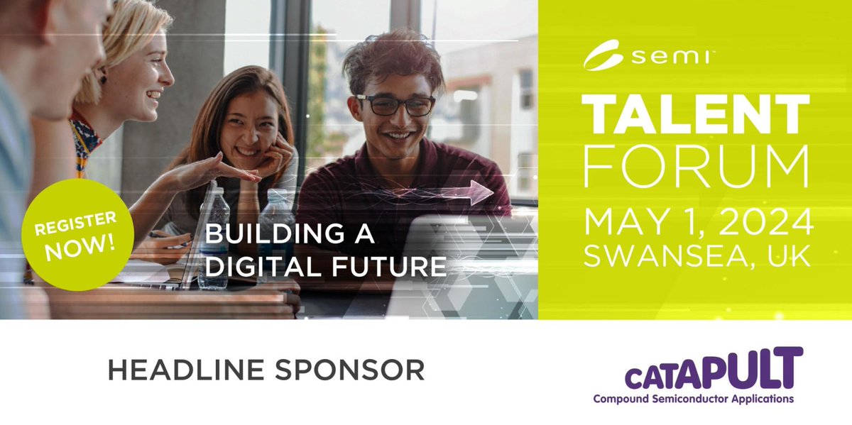 Tomorrow, CEO at CSA Catapult, Martin McHugh, will be speaking at SEMI Talent Forum 2024 in Swansea Martin's talk will be focused on Microelectronics Transforming Future Technologies ⚡️ semi.org/eu/event/semi-… #Career #Students #Swansea #STEM #TalentForum #DigitalFuture