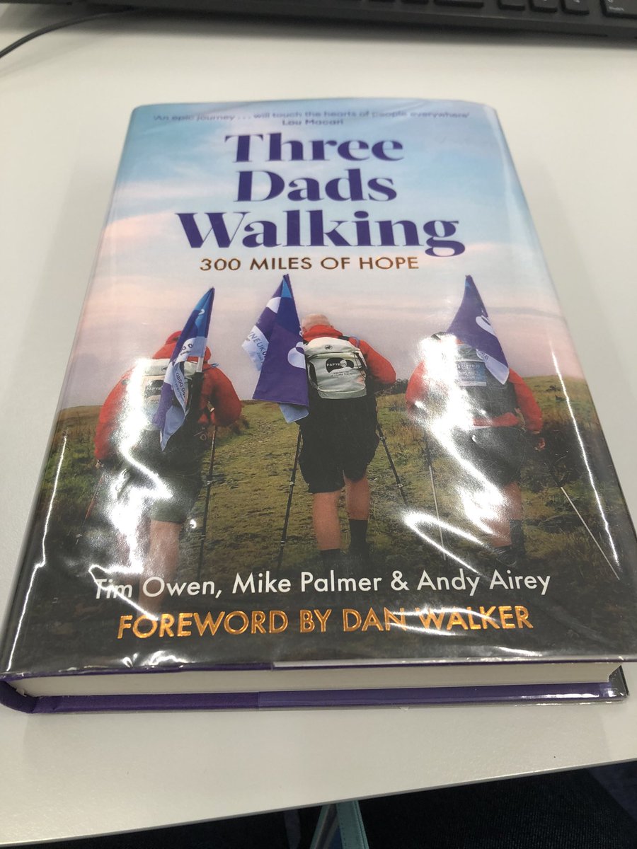 I am reading this amazing book from @3dadswalking. A book of hope, tears and joy. I support @PAPYRUS_Charity as well as @samaritans! Thank you 3 dad’s walking