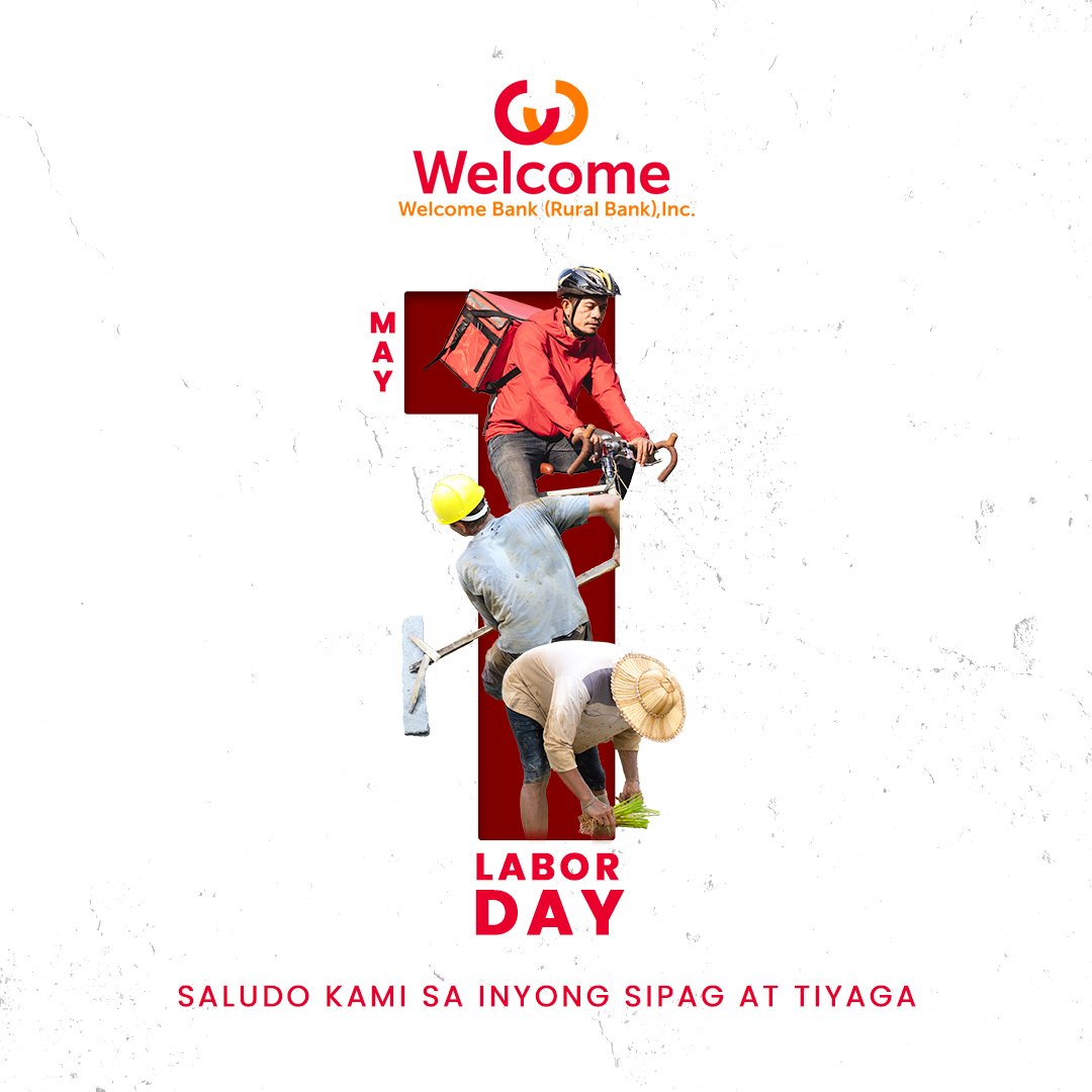 Narito sa tiyaga, pagsisikap, at determinasyon. 💪🏻 Aming binabati ang lahat ng mga manggagawa sa araw na ito. Happy Labor Day! ❤️

#WelcomeBank #LaborDay2024