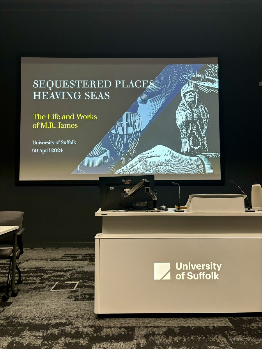 Another day, another very exciting @UOSEnglish event! Delighted to be attending and helping out at today’s M. R. James symposium #SequesteredSeas #SuffolkHaunts2024 🖤👻 Follow for more spooky papers throughout the day! ⬇️