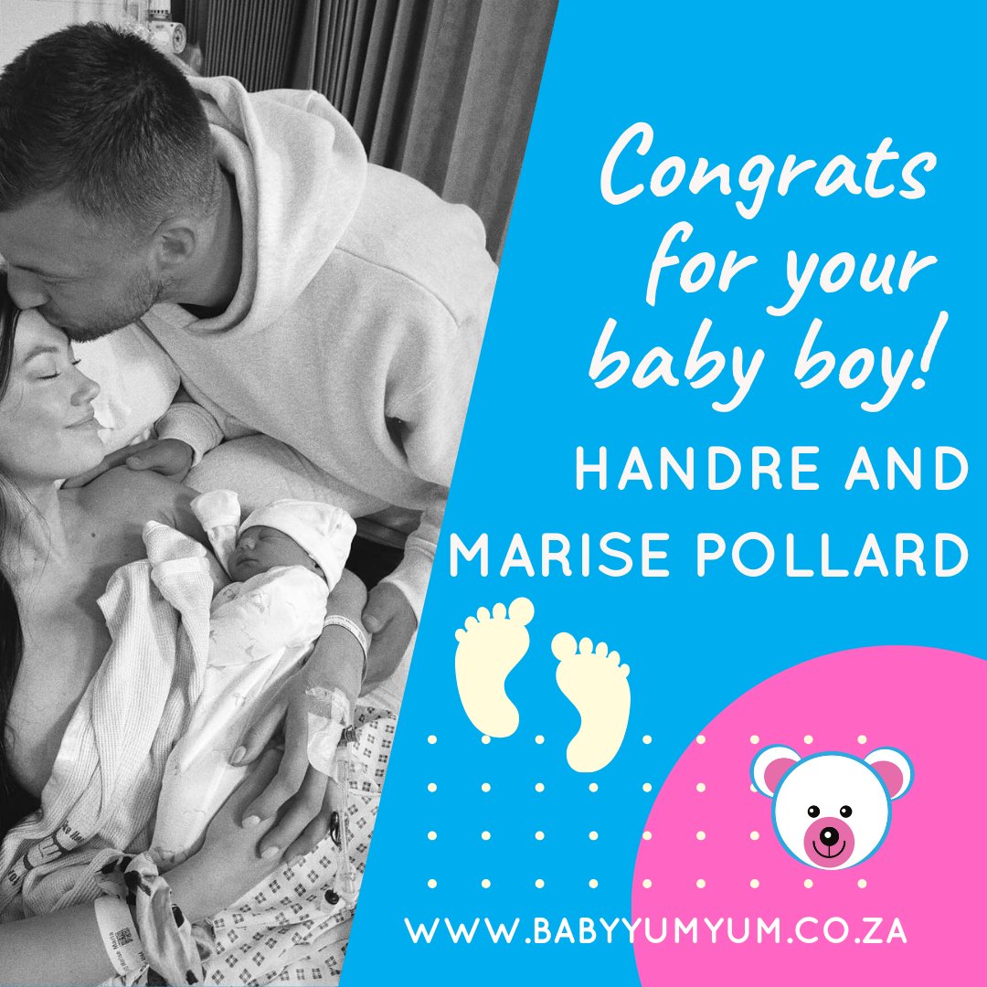👶🍼 It's a boy! Congratulations to Handre and Marise Pollard on the birth of their adorable son, Hunter Andre Pollard! 🌟 Wishing you all the love and happiness for the new addition! #BabyYumYum #BYY #BabyBoy #Parenthood #JoyfulMoments
