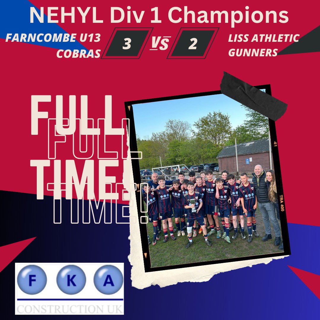 Fantastic first season for the Cobras in the <a href="/NEHYLFootball/">North East Hampshire Youth League</a> league.. great set of opponents week in week out and hardworking people behind the scenes. Fantastic for the team to lift the title at home last night. <a href="/Rod_Sport/">Rodborough PE</a> <a href="/BroadwaterNews/">Broadwater School News</a> 🔴🔵⚽️🏆