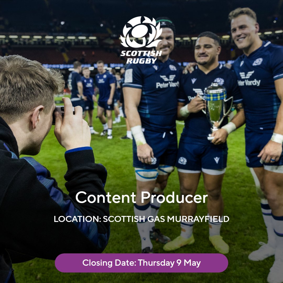 📹 Have the skills to bring the stories of Scottish Rugby to life? Find out more and apply ➡️ tinyurl.com/y3rsjrf8