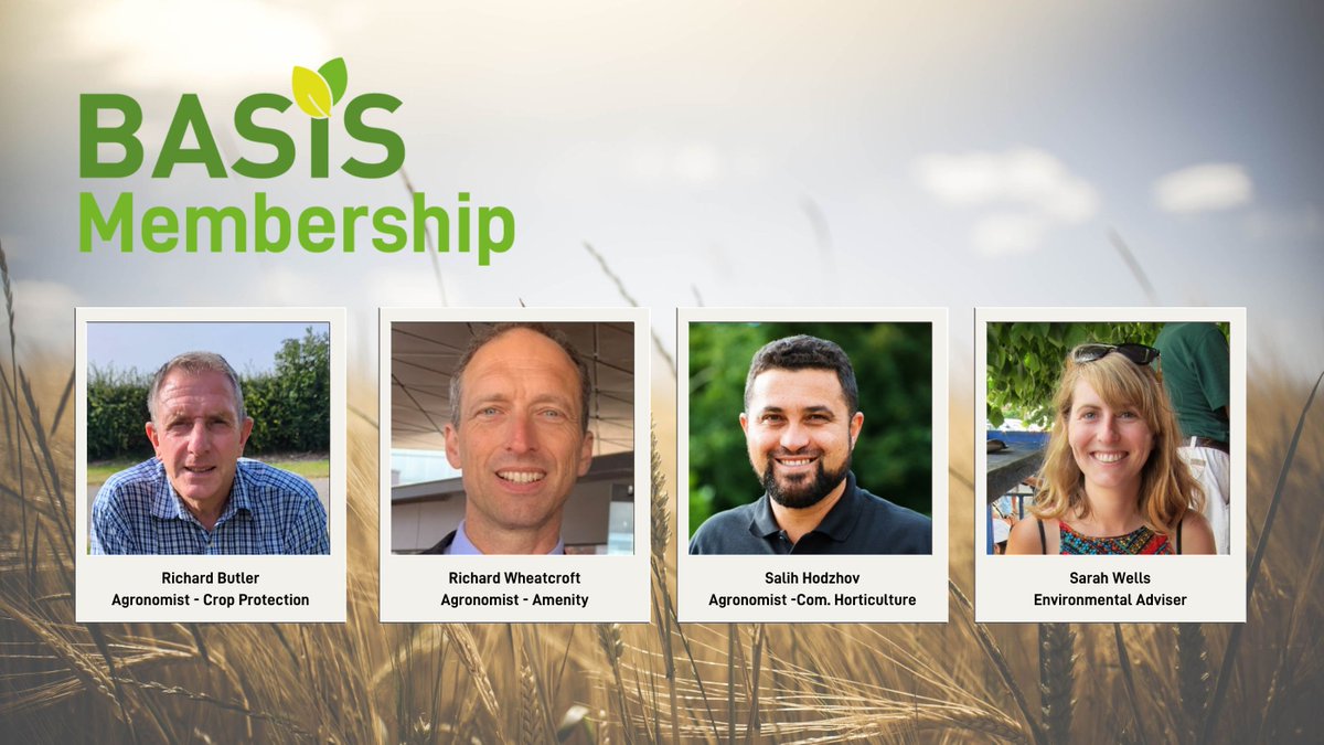 Exciting news! Introducing our new #BASISMembershipCommittee representatives in different sectors: Richard Butler (Crop Protection), Richard Wheatcroft (Amenity), Salih Hodzhov (Commercial Horticulture), and Sarah Wells (Environmental Adviser). More info bit.ly/4aSQSW3