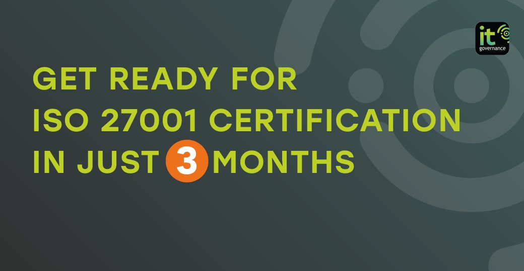 Get ready for ISO 27001 certification in just 3️⃣ months! Find out more 👉 ow.ly/KR7m50RqSSH #ISO27001 #informationsecurity #cybersecurity #ISMS #certification #infosec