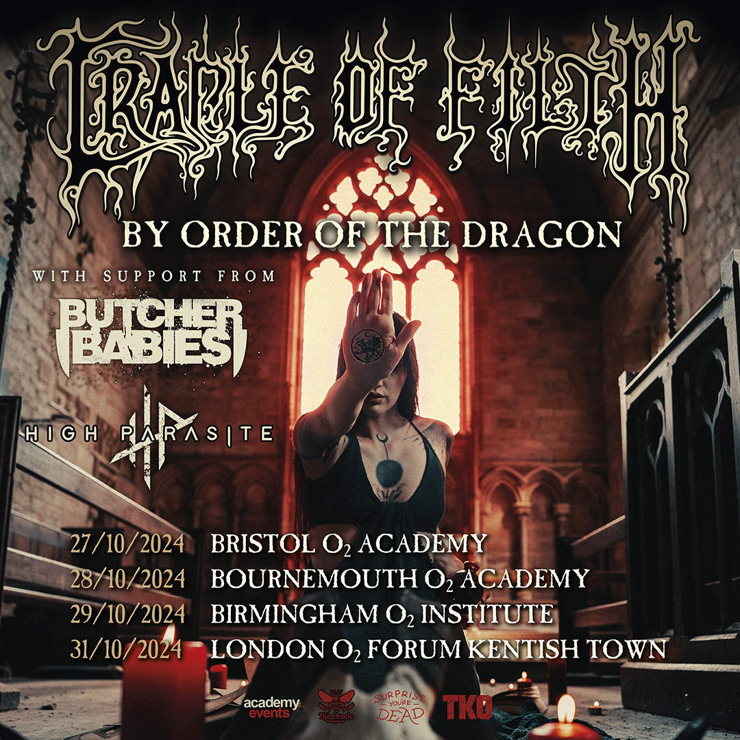 The undisputed giants of heavy metal @cradleoffilth, led by Dani Filth, hit the road with a date at #O2AcademyBournemouth on Mon 28 Oct. 🤘 Priority Tickets are on sale now 👉 amg-venues.com/Ooz350RrIRE