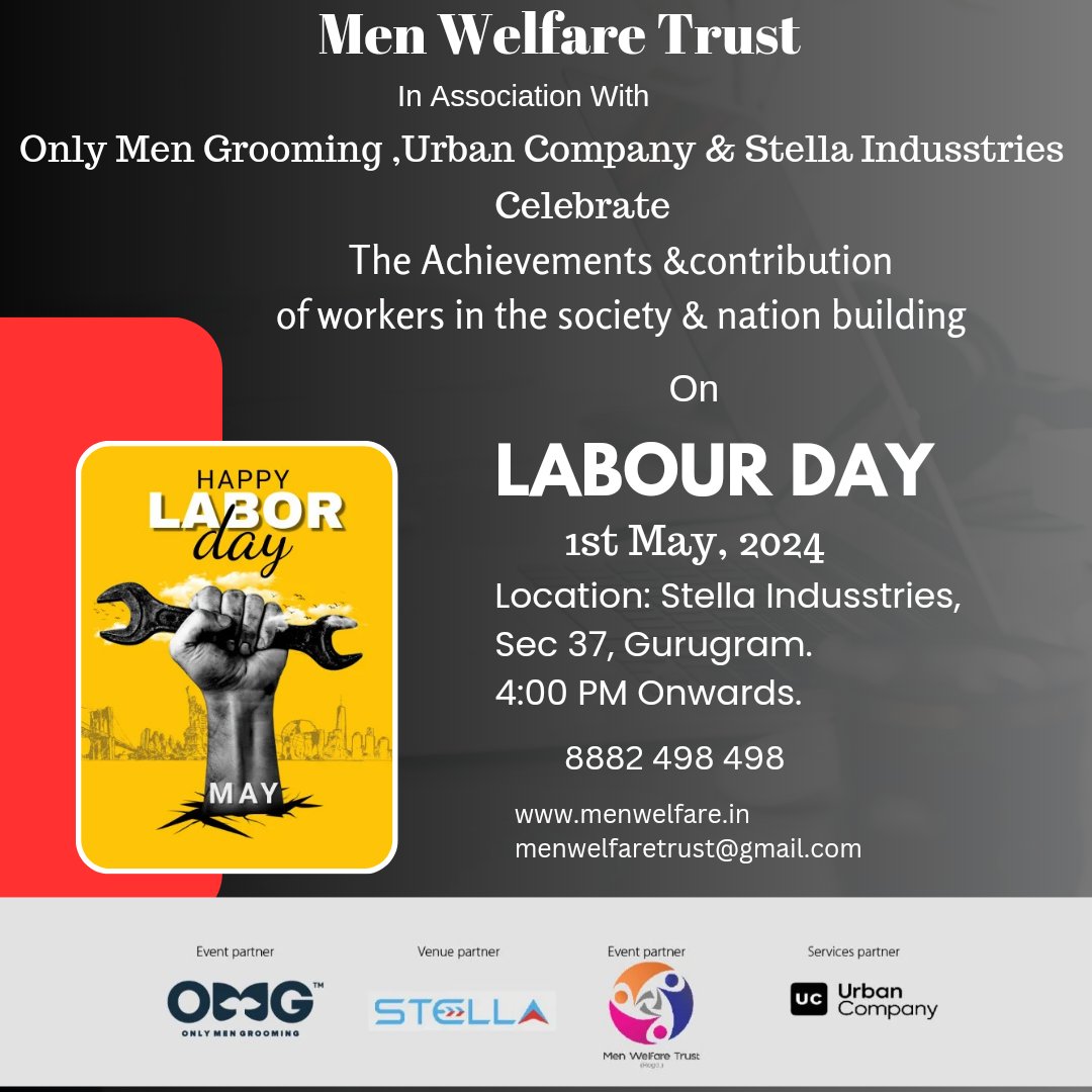 Everyone would agree that our labour has made our lives easier & comfortable and they have a positive role in the society and nation building but how often do we thank them, appreciate them or recognize their achievement in the society. Tomorrow on #LabourDay @MenWelfare in…