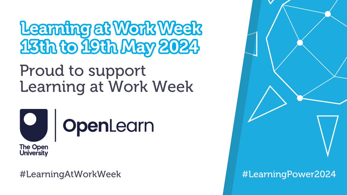OpenLearn is delighted to be supporting #LearningatWorkWeek (LaWW)

Sign up to receive:
•a link to our dedicated LaWW content 💻
•exclusive content, including a look into harnessing young talent 🤝
•invitations to free OU events 🎟️

🔗🖱️ ow.ly/tJJa50RrX1a