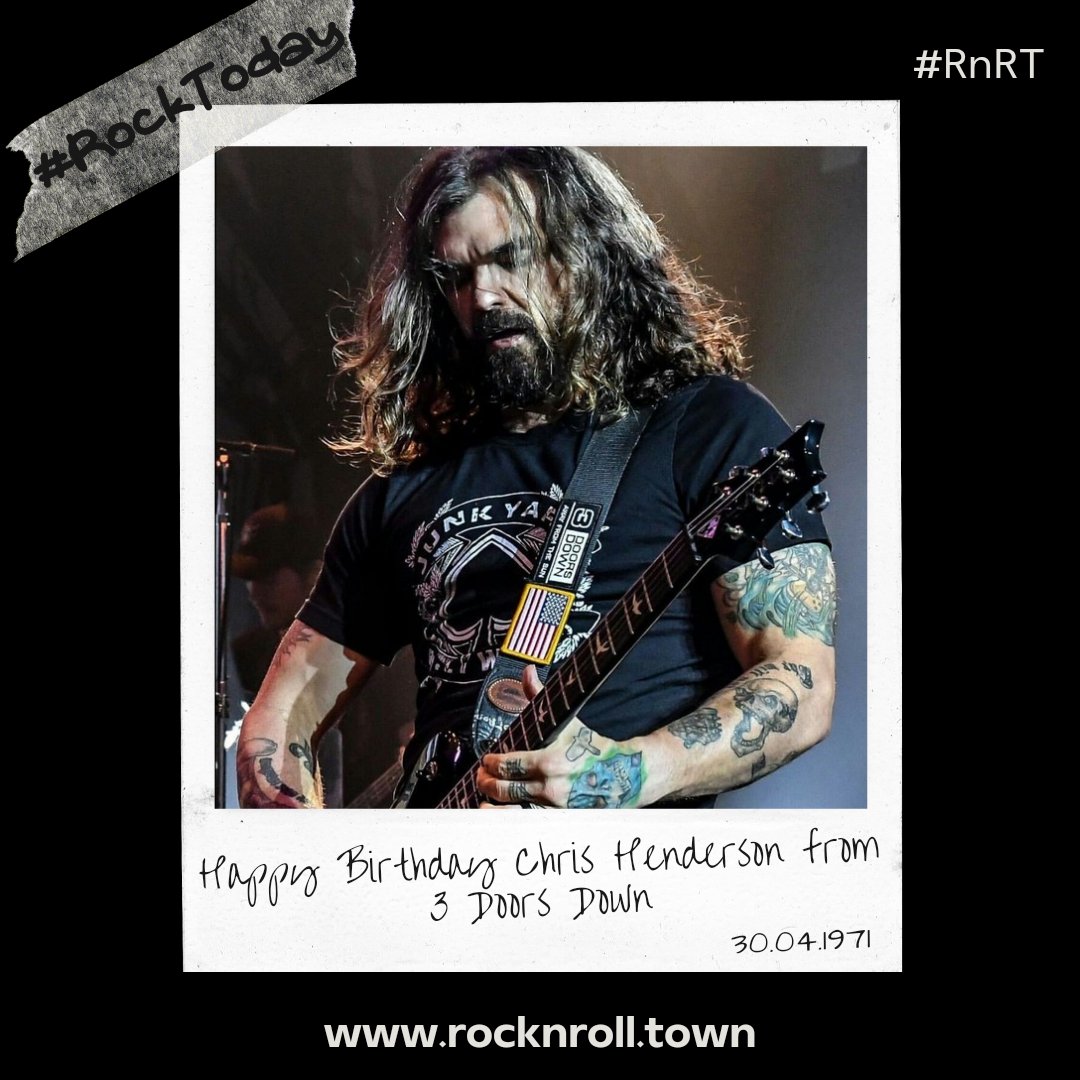 #RockToday
📅 30/04/1971 📅

Γεννιέται ο Chris Henderson 🎸, κιθαρίστας των @3doorsdown 🤘🏻.

#RnRT #RockNRollTown #Towners #ChrisHenderson #3DoorsDown #HappyBirthdayChrisHenderson #3DoorsDownFans #AlternativeRock #Music #MusicHistory #TodayInRock #TodayInMetal #TodayInMusic