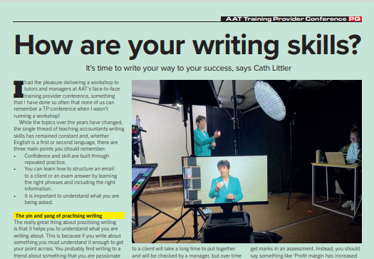 If you go into an exam and have to write about something that you have never written about before it’s not surprising you brain is not ready, says expert Cath Littler. Check out what she told a packed training providers conference at: issuu.com/pqpublishing/d… @YourAAT @AATNews