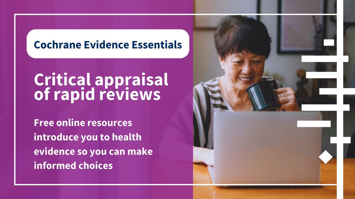 We’re delighted to announce the launch of a FREE 6th module of #EvidenceEssentials 🎉 It will help you understand when & why a #RapidReview may be conducted, the differences between a rapid and systemic review, & key concepts for assessing quality. buff.ly/3w2aMz2