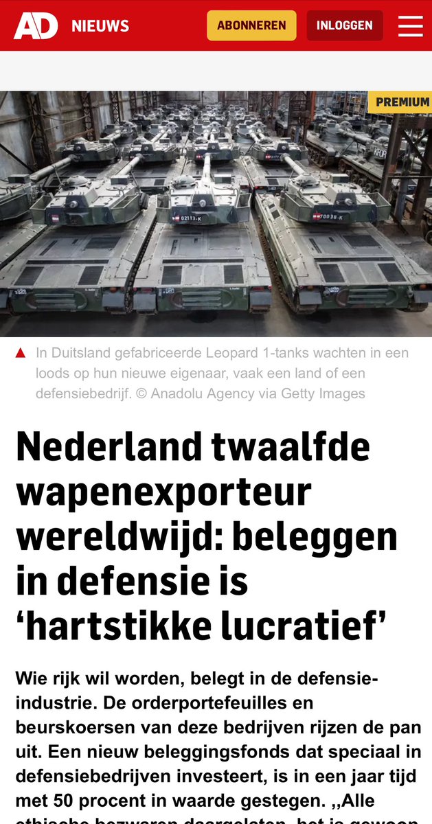 #zonnepanelen                   Ik vraag het voor een vriend, wie weet of NN Investment Partners of ze een specifiek fonds hebben dat gericht is op #defensiebedrijven ? 

Het blijkt dat je beter kunt investeren in defensieindustrie dan in #zonnepanelen