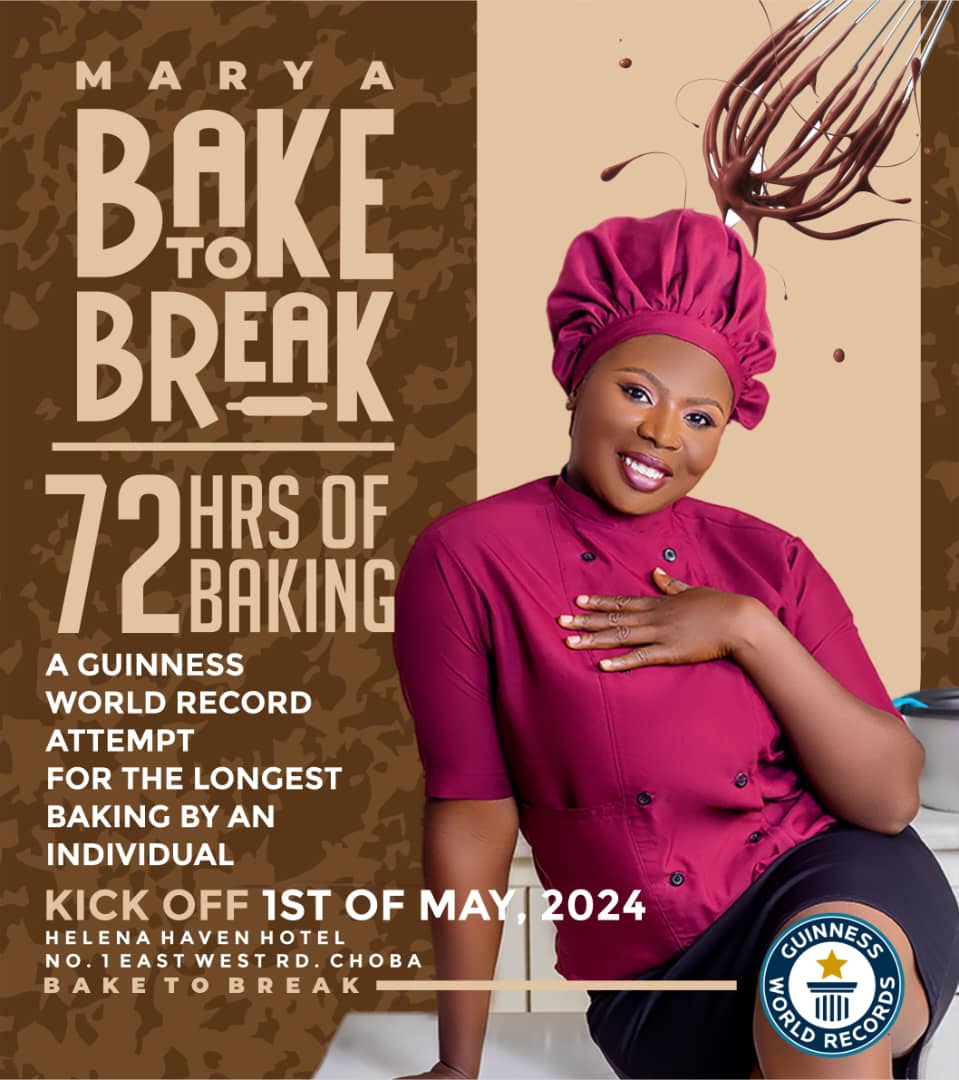 Guinness World Record: Mary Angel's “Bake To Break” For 72 Hours- Mary's “Bake to Break”  kicks off from 1st to 4th of May 2024.
#thavtv
#guinessworldrecord
#baketobreak
#bakers
#Donjazzy
@guinnessworldrecords
@real_maya.a