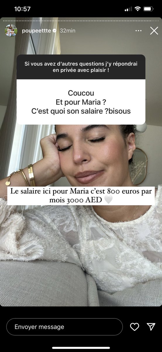 Comment elle va faire sans Nanny en France ? 
S’occuper de ses enfants elle-même ? Ahahaha Incapable 
En France ça coûte pas ce prix là une esclave euh une employée à temps plein. 
#poupettekenza