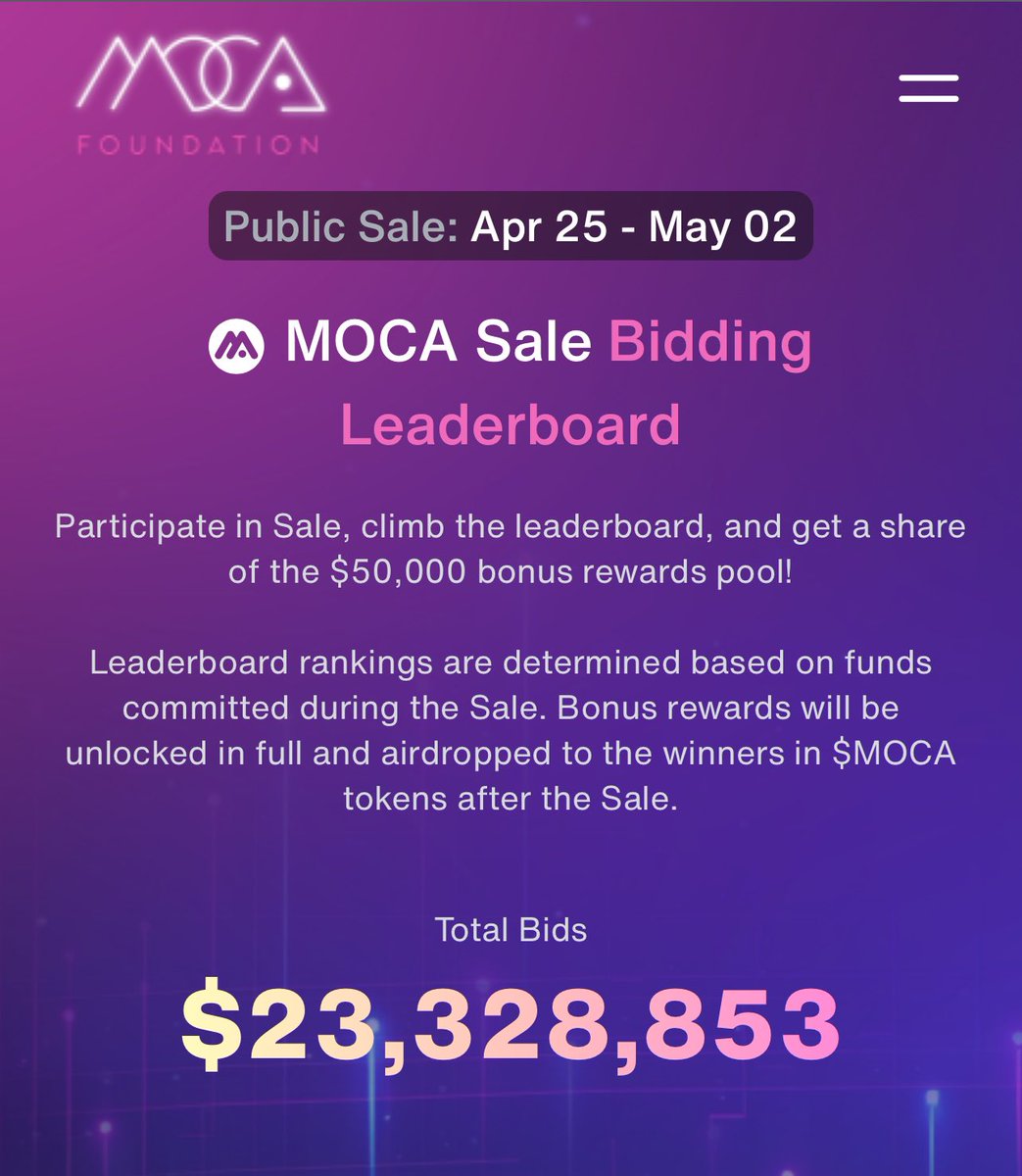 Proof-of-Community Majority of our NFT holders max bid or even beyond allocation, because we have the trust and they know what we’ve been building along the journey. We’ve been through a lot together and nothing but grateful for the entire MocaFam. I’m very fucking cringe.